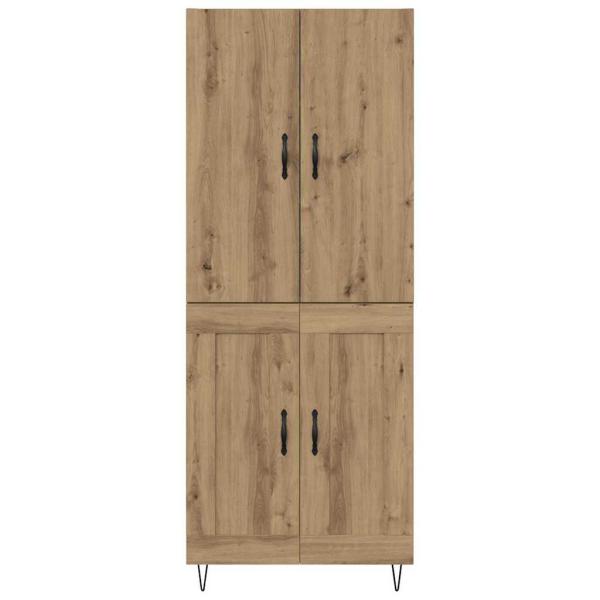 Highboard 2 pcs Artisan-Eiche Engineered Wood und Glas