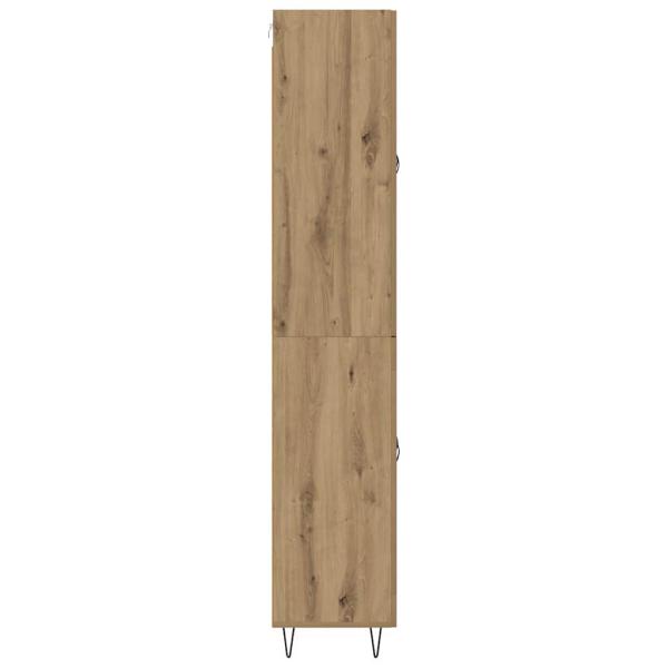 Highboard 2 pcs Artisan-Eiche Engineered Wood und Glas