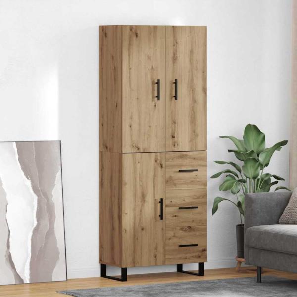 ARDEBO.de - Highboard 2 pcs Artisan-Eiche Engineered Wood und Glas