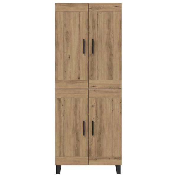 Highboard 2 pcs Artisan-Eiche Engineered Wood und Glas