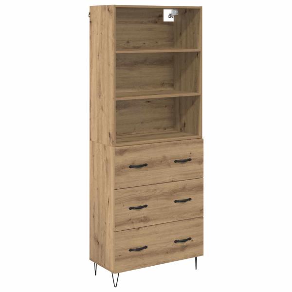 Highboard Artisan-Eiche 69,5 x 32,5 x 180 cm Holzwerkstoff