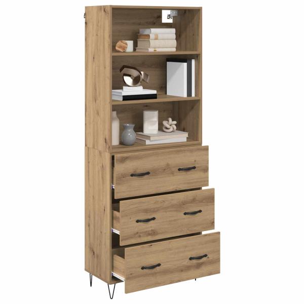 Highboard Artisan-Eiche 69,5 x 32,5 x 180 cm Holzwerkstoff