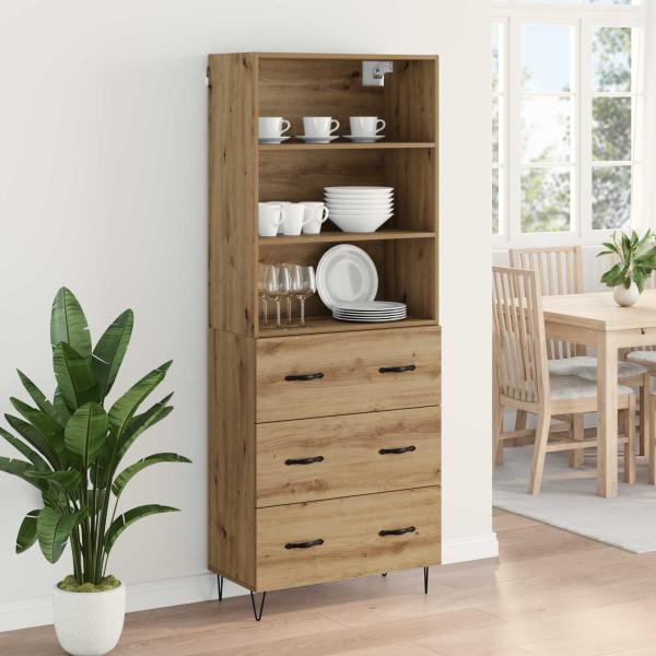 Highboard Artisan-Eiche 69,5 x 32,5 x 180 cm Holzwerkstoff