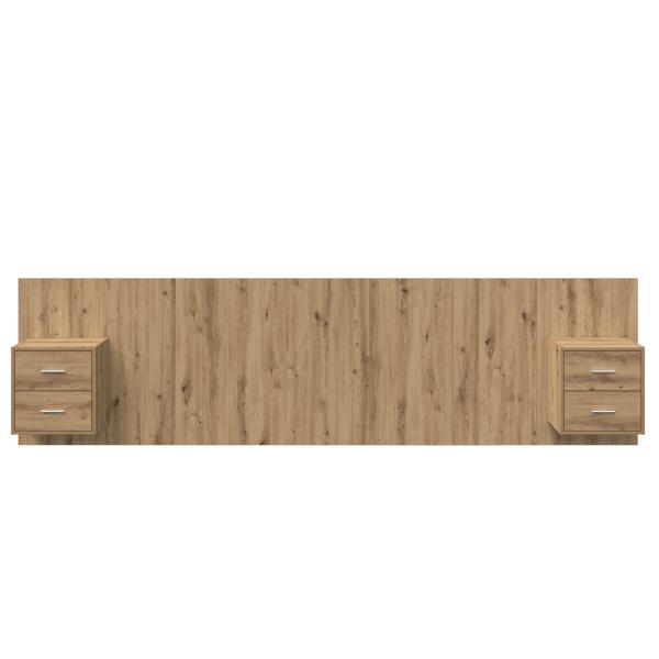 Kopfteil mit Schrank 3 Stk. Artisan-Eiche Holzwerkstoff