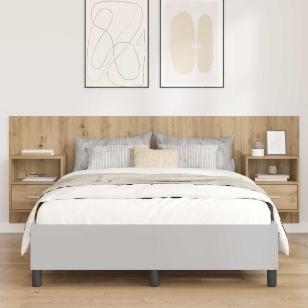 ARDEBO.de - Kopfteil mit Schrank 3 pcs Artisan-Eiche Holzwerkstoff