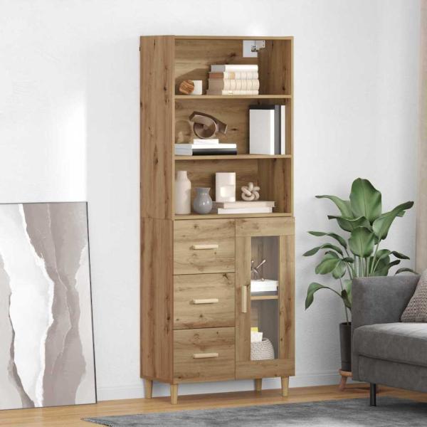 ARDEBO.de - Highboard Artisan-Eiche 69,5 x 32,5 x 180 cm Holzwerkstoff
