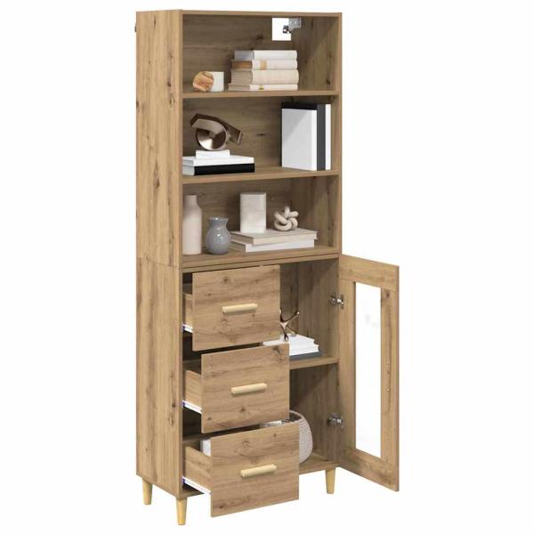 Highboard Artisan-Eiche 69,5 x 32,5 x 180 cm Holzwerkstoff