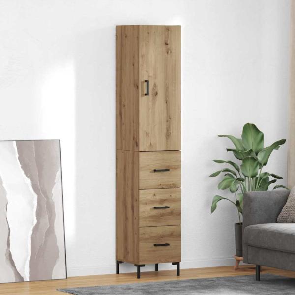 ARDEBO.de - Highboard Artisan-Eiche 69,5 x 34 x 180 cm Holzwerkstoff
