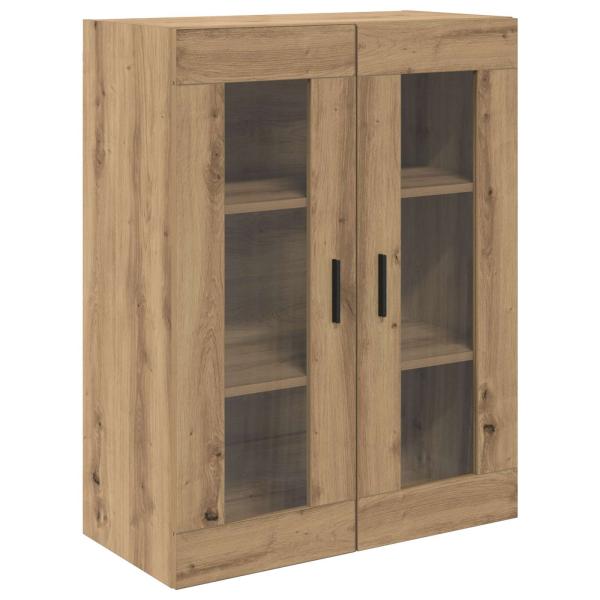 Highboard 2 pcs Artisan-Eiche Engineered Wood und Glas