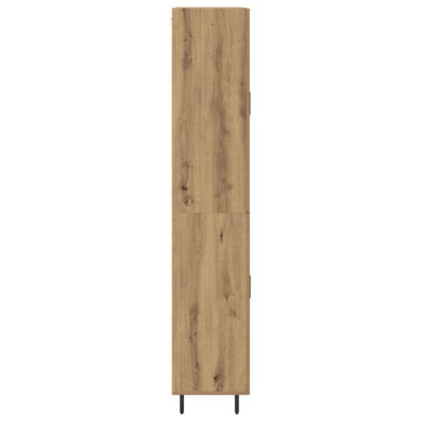 Highboard 2 pcs Artisan-Eiche Engineered Wood und Glas