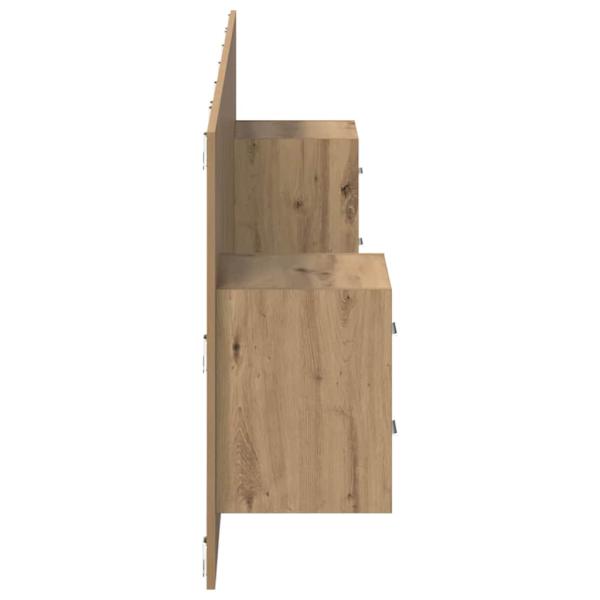Kopfteil mit Schrank 3 Stk. Artisan-Eiche Holzwerkstoff