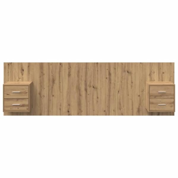 Kopfteil mit Schrank 3 Stk. Artisan-Eiche Holzwerkstoff