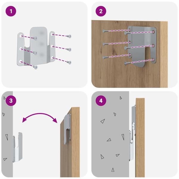 Kopfteil mit Schrank 3 Stk. Artisan-Eiche Holzwerkstoff