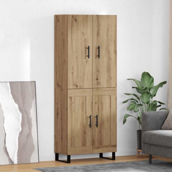 ARDEBO.de - Highboard 2 pcs Artisan-Eiche Engineered Wood und Glas