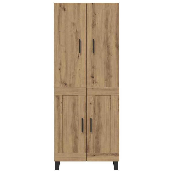 Highboard 2 pcs Artisan-Eiche Engineered Wood und Glas