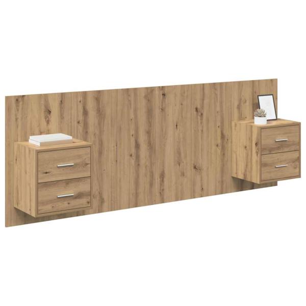 Kopfteil mit Schrank 3 pcs Artisan-Eiche Holzwerkstoff