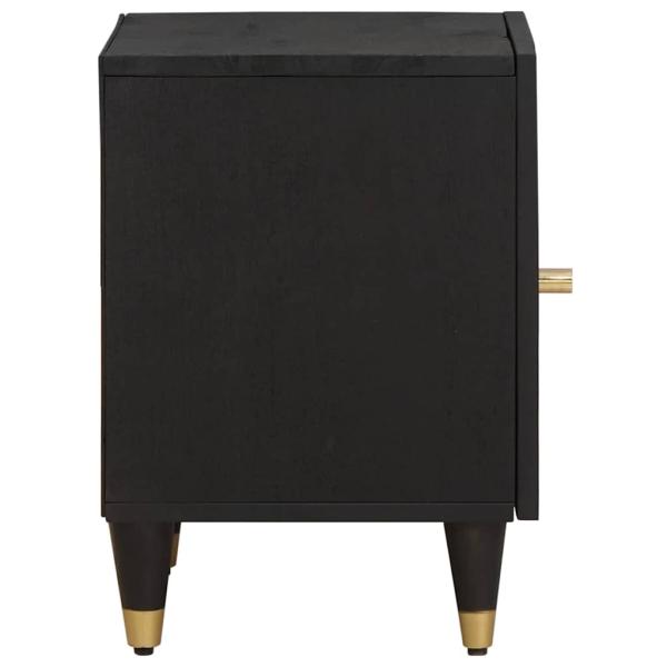 Nachttisch mit Tür Schwarz 40 x 33 x 46 cm Massivholz Mango