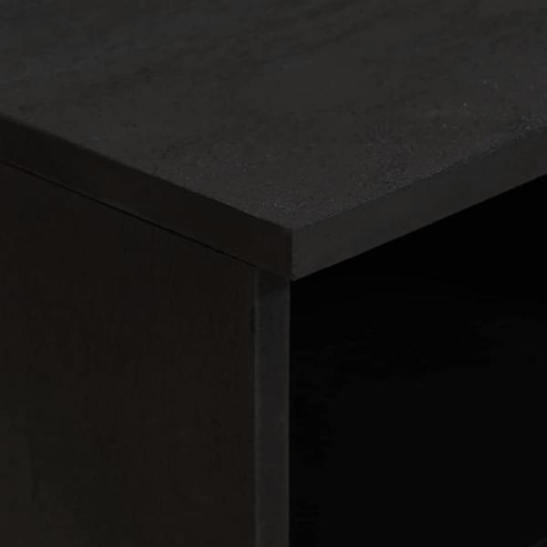 TV-Schränk mit Regal Schwarz 70 x 33 x 46 cm Massivholz Mango