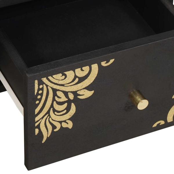 TV-Schränk mit Regal Schwarz 70 x 33 x 46 cm Massivholz Mango