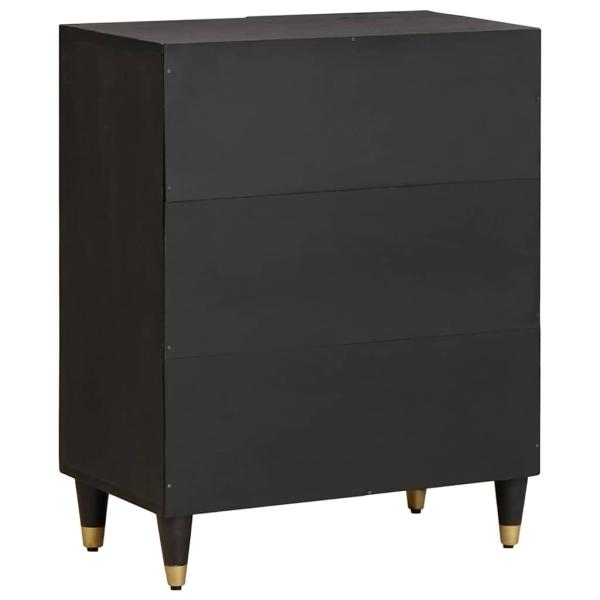 Sideboard Schwarz 60 x 33 x 75 cm Massivholz Mango