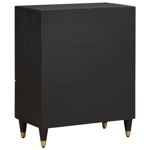 Sideboard Schwarz 60 x 33 x 75 cm Massivholz Mango