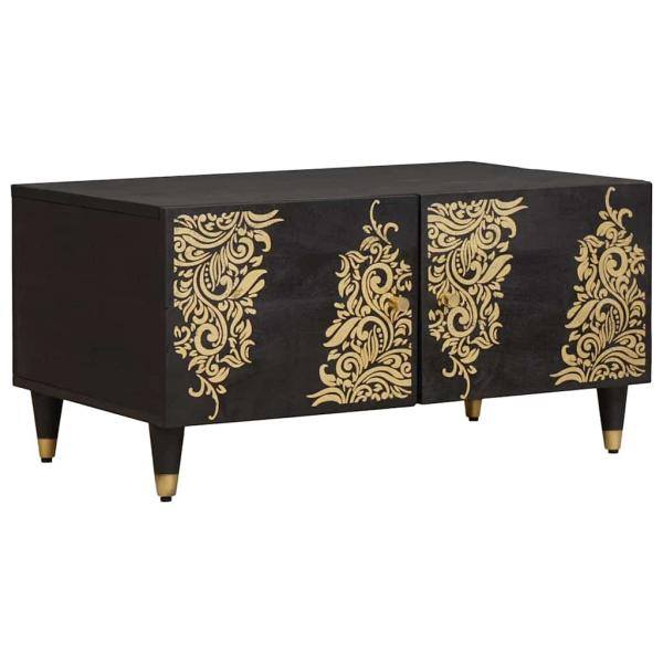 ARDEBO.de - Couchtisch Schwarz 80 x 50 x 40 cm Massivholz Mango