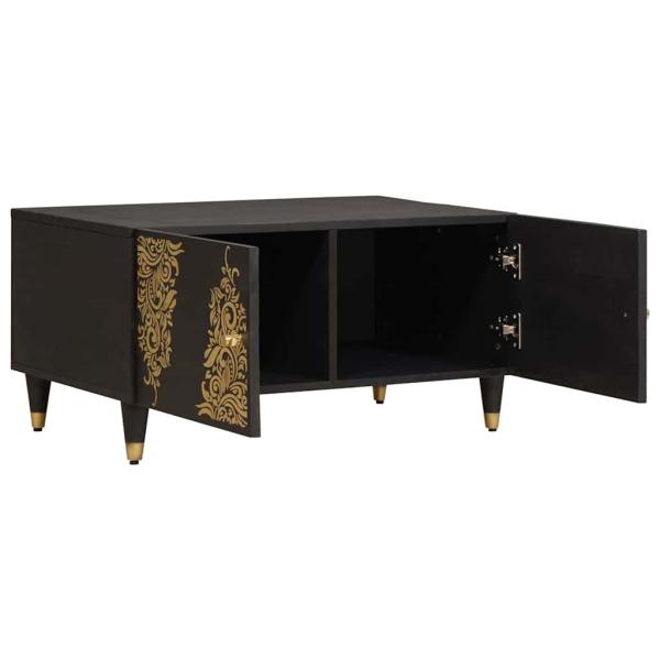 Couchtisch Schwarz 80 x 50 x 40 cm Massivholz Mango