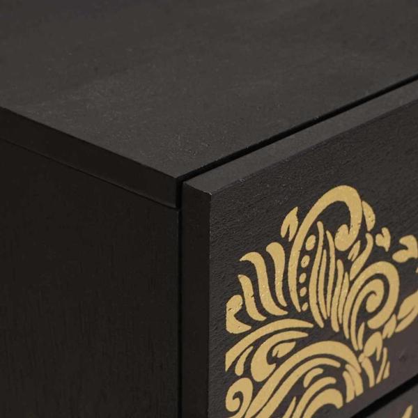 Nachttisch mit Tür Schwarz 50 x 33 x 60 cm Massivholz Mango