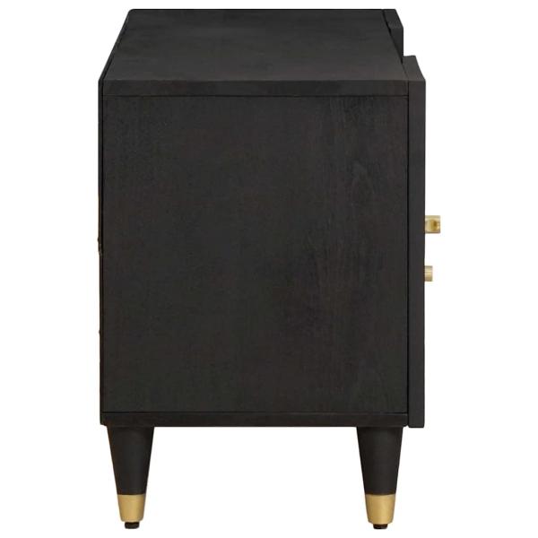 TV-Schränk mit Regal Schwarz 105 x 33 x 46 cm Massivholz Mango