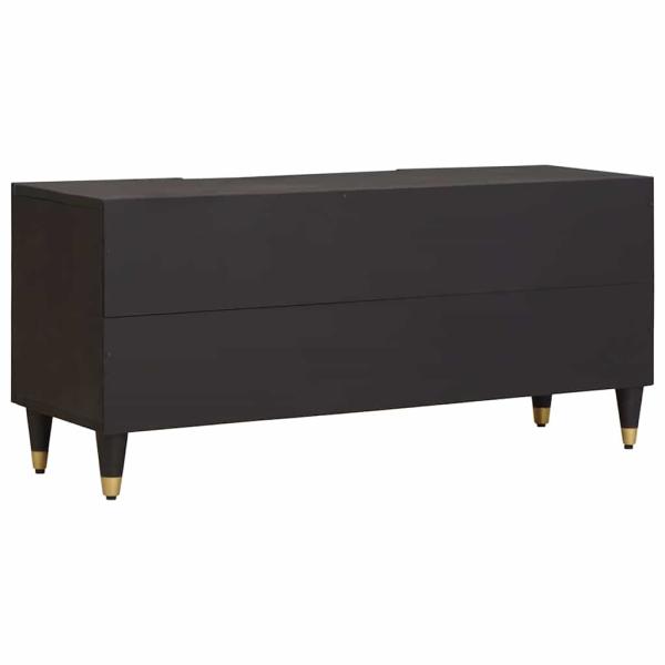 TV-Schränk mit Regal Schwarz 105 x 33 x 46 cm Massivholz Mango