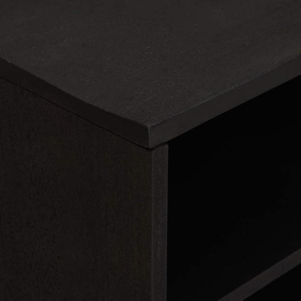 TV-Schränk mit Regal Schwarz 80 x 33 x 46 cm Massivholz Mango