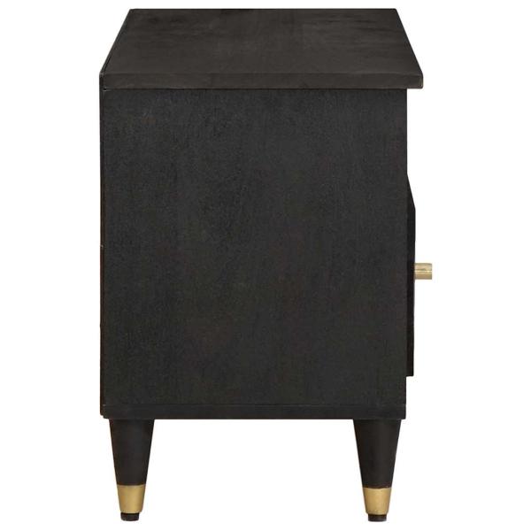 TV-Schränk mit Regal Schwarz 100 x 33 x 46 cm Massivholz Mango