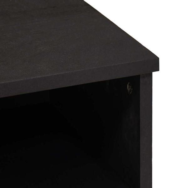 TV-Schränk mit Regal Schwarz 100 x 33 x 46 cm Massivholz Mango