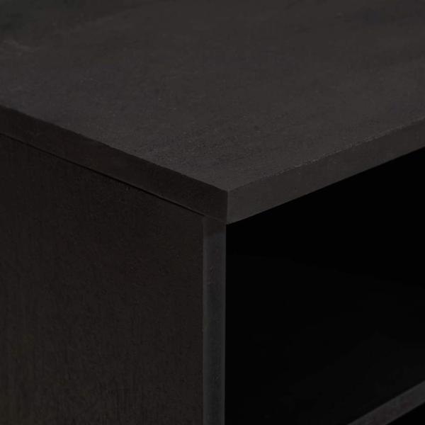 TV-Schränk mit Regal Schwarz 80 x 33 x 46 cm Massivholz Mango