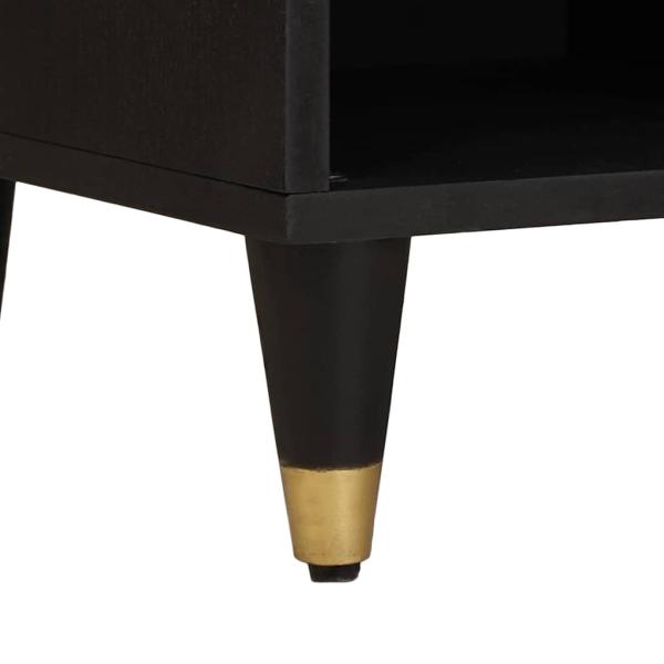 TV-Schränk mit Regal Schwarz 80 x 33 x 46 cm Massivholz Mango