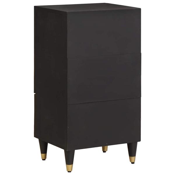 Sideboard mit Regal Schwarz 40 x 33 x 75 cm Massivholz Mango