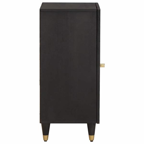 Sideboard mit Regal Schwarz 40 x 33 x 75 cm Massivholz Mango
