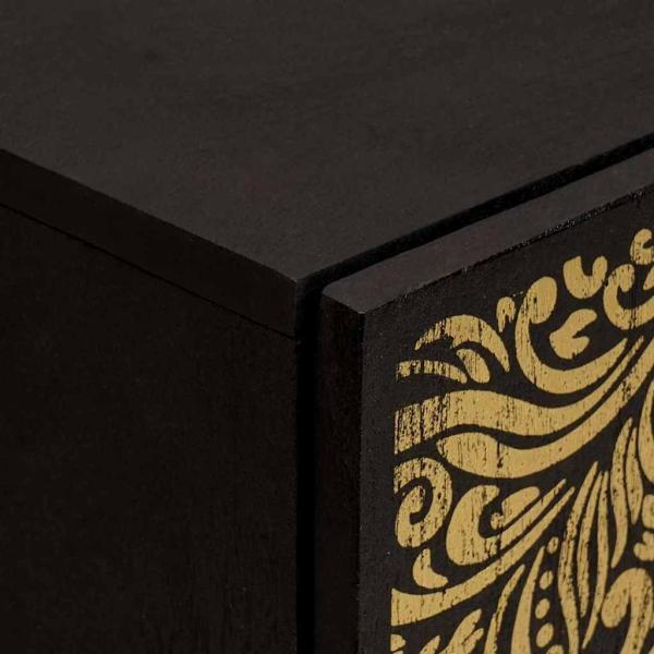 Sideboard mit Regal Schwarz 40 x 33 x 75 cm Massivholz Mango