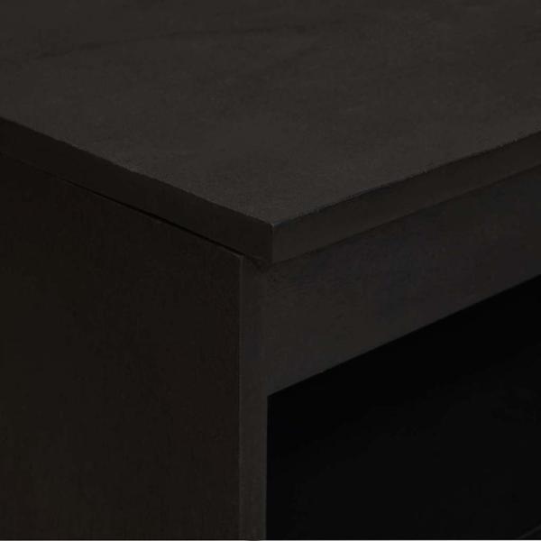 Sideboard mit Regal Schwarz 60 x 33 x 75 cm Massivholz Mango