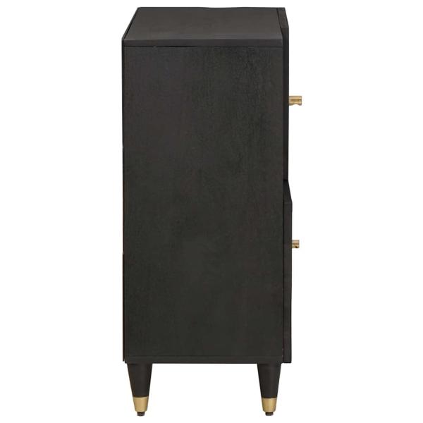 Sideboard mit Regal Schwarz 80 x 33 x 75 cm Massivholz Mango
