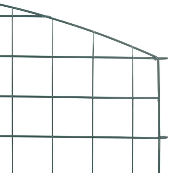 Teichzaun Set 5 stk. 100 x 50 cm Stahl Grün