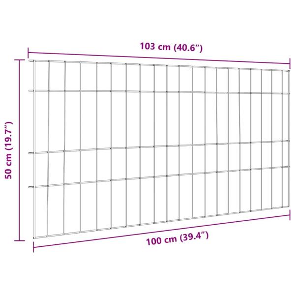 Teichzaun Set 5 pcs Grün 100 x 50 cm Stahl