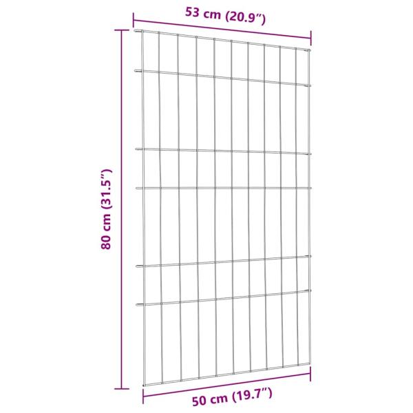ARDEBO.de - Teichzaun Set 8 pcs Grün 50 x 80 cm Stahl