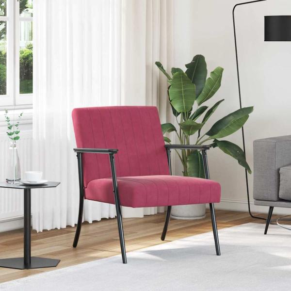 ARDEBO.de - Sessel Weinrot 59 x 75 x 78 cm Samt