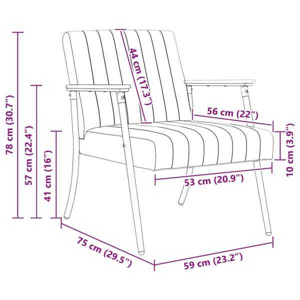 Sessel Weinrot 59 x 75 x 78 cm Samt