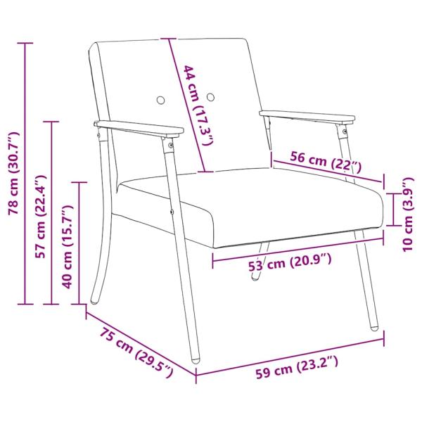 Sessel Wolkengrau 59 x 75 x 78 cm Stoff