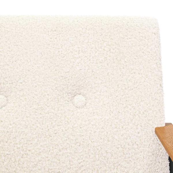 Sessel Creme 59 x 75 x 78 cm Lockiger wollähnlicher Stoff