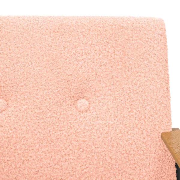 Sessel Rosa 59 x 75 x 78 cm Lockiger wollähnlicher Stoff