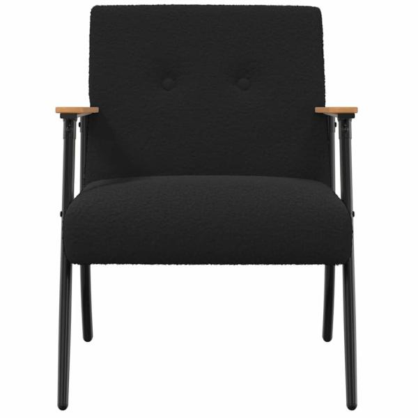 Sessel Schwarz 59 x 75 x 78 cm Lockiger wollähnlicher Stoff