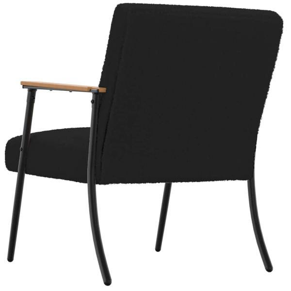 Sessel Schwarz 59 x 75 x 78 cm Lockiger wollähnlicher Stoff